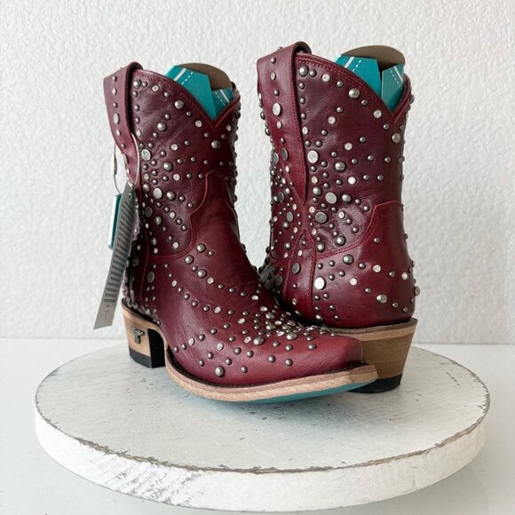 Lane SPARKS FLY Womens Cowboy Bootie 5.5 Red Western Cowgirl Boots Pointed Toe - Picture 1 of 11